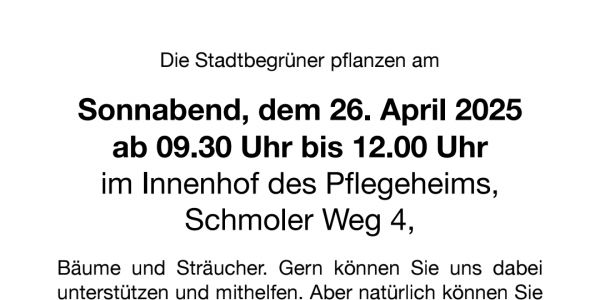 Baumpflanzaktion im Pflegeheim Seidau 